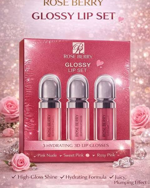 Rose Berry Glossy Lip Set