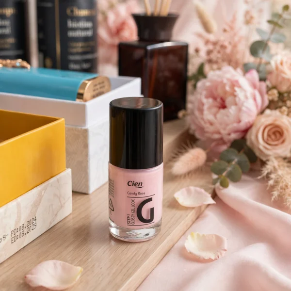 Cien Vernis Candy Rose - Glossy Gel Look Step 1