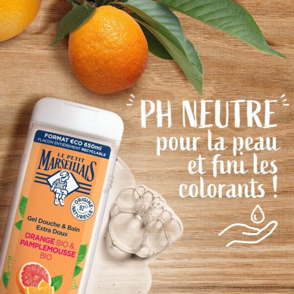 Le Petit Marseillais Gel Douche Orange Bio & Pamplemousse Bio